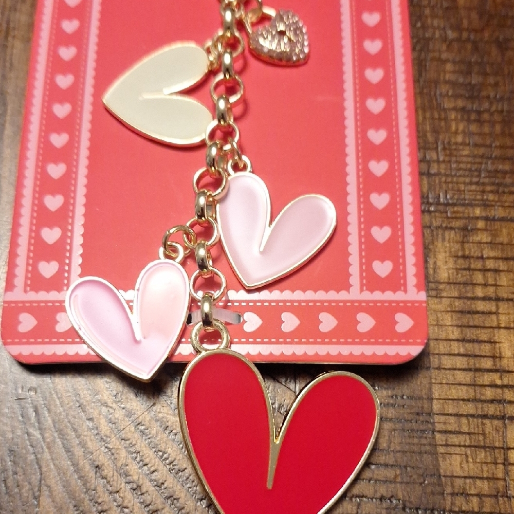 Heart Bag Charm - Red and Pink - Picture 3 of 8